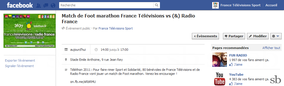 ftv radiofrance telethon evenement facebook